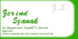 zerind szamak business card